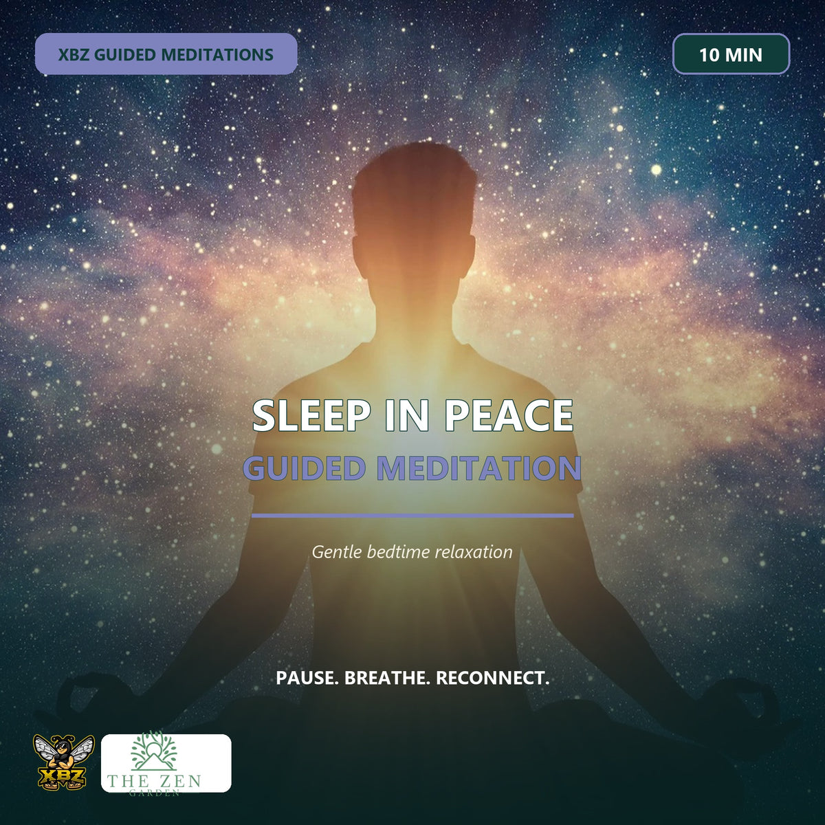 Peaceful nighttime scene representing relaxation, stillness and restful sleep.