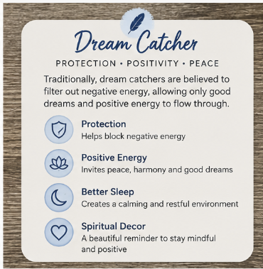 Calm Is Your Power Blue Double-Hoop Dreamcatcher tradition.  protection.  positivity.  peace.