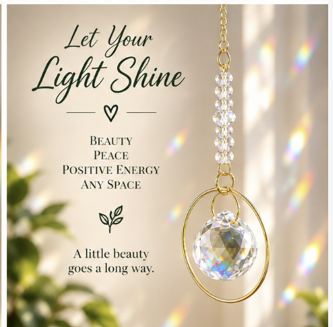 catch the light gold circle crystal suncatcher let your light shine in