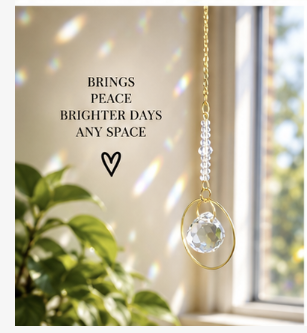 catch the light gold circle crystal suncatcher brings peace brighter days any space