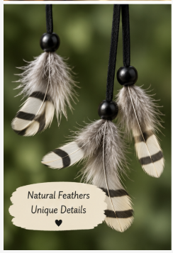 Clarity & Balance Black-and-White Dreamcatcher closeup of feathers
