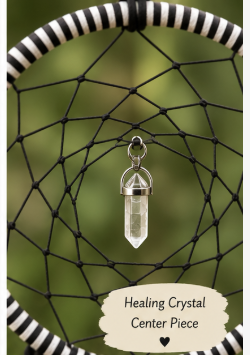 Clarity & Balance Black-and-White Dreamcatcher with howlite point