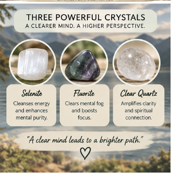 inner path summary of selenite, fluorite and clear quartz