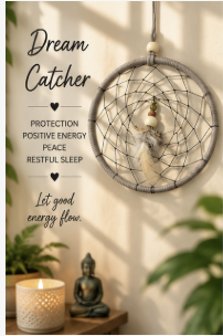 Rooted Peace Natural-Tone withDreamcatcher inspirational saying