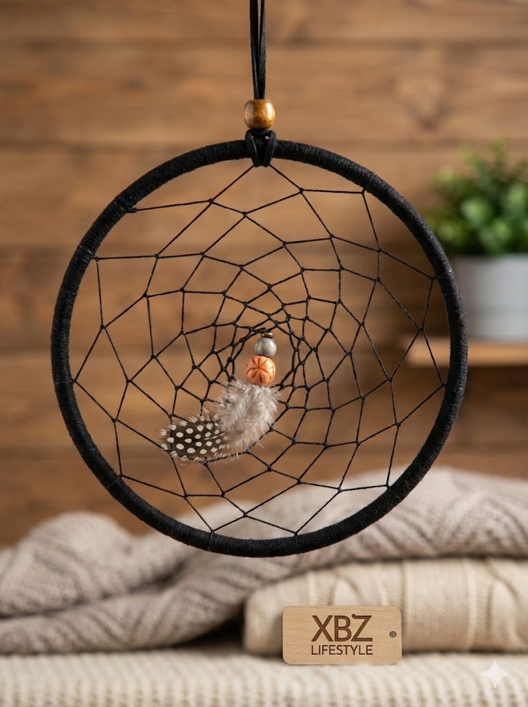 XBZ Handmade Dream Catcher, single black design close-up | XBZ