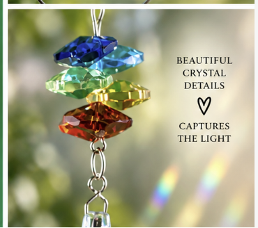 rainbow beads closeup to rainbow suncatcher beautiful crystal details captures the light