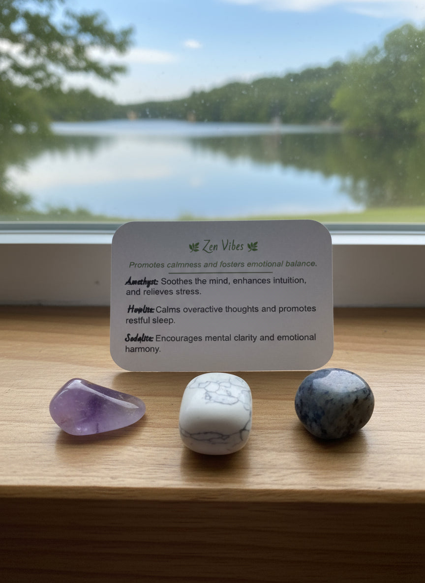 amethyst, howslite and sodalite crystals