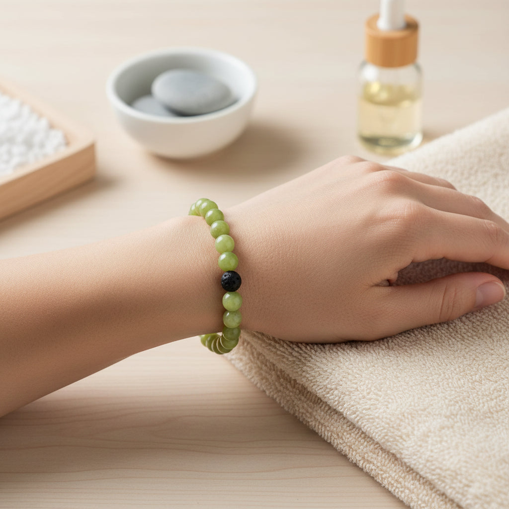 XBZ Crystal Aromatherapy Bracelet in Jade design