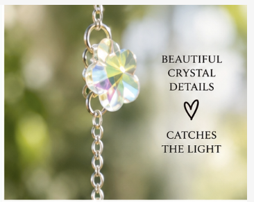 Let Your Light Lead Moon-and-Crystal Suncatcher closeup of flower crystal beautiful crystal details catches the light. heart