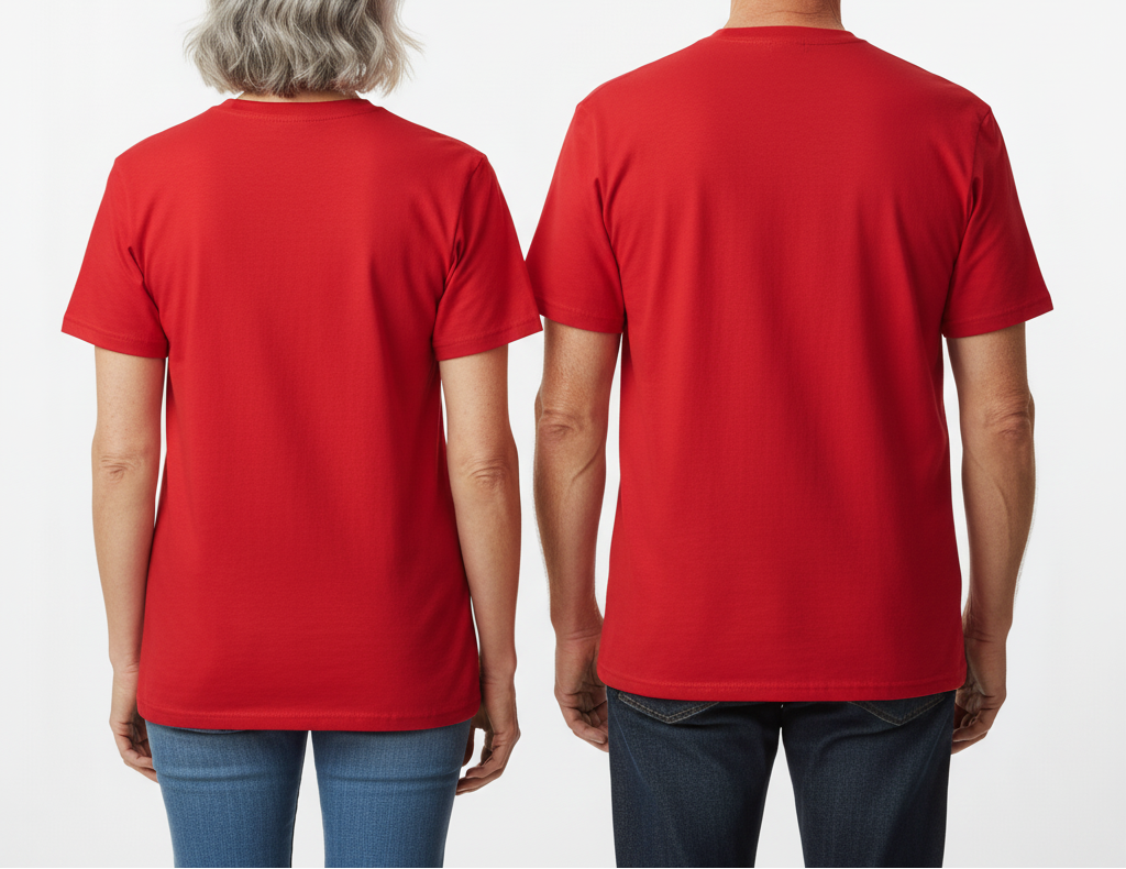 Red t-shirt on a white background