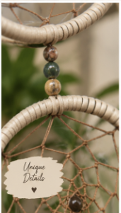 Wild Grace Tan Double-Hoop Dreamcatcher  with unique beading details.