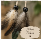Wild Grace Tan Double-Hoop Dreamcatcher closeup of feathers