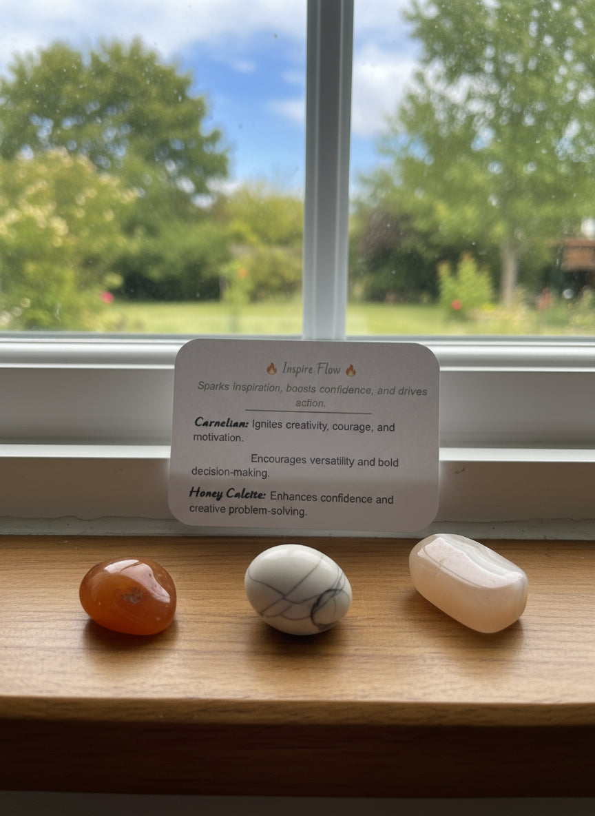 XBZ Crystal Bundle Inspire Flow with carnelian, mookaite and honey calcite stones
