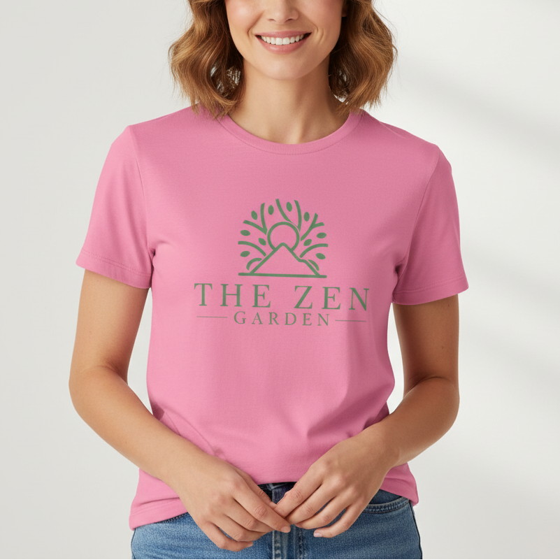 Women's XBZ Garden softstyle t-shirt in light pink, front view