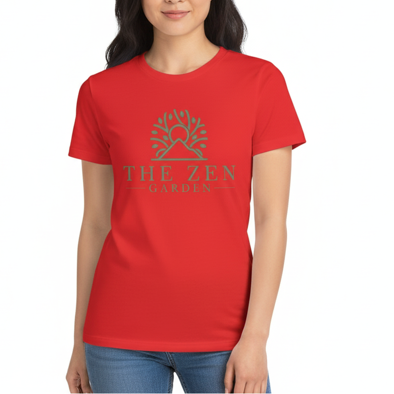 Women's XBZ Garden softstyle t-shirt in red, front view