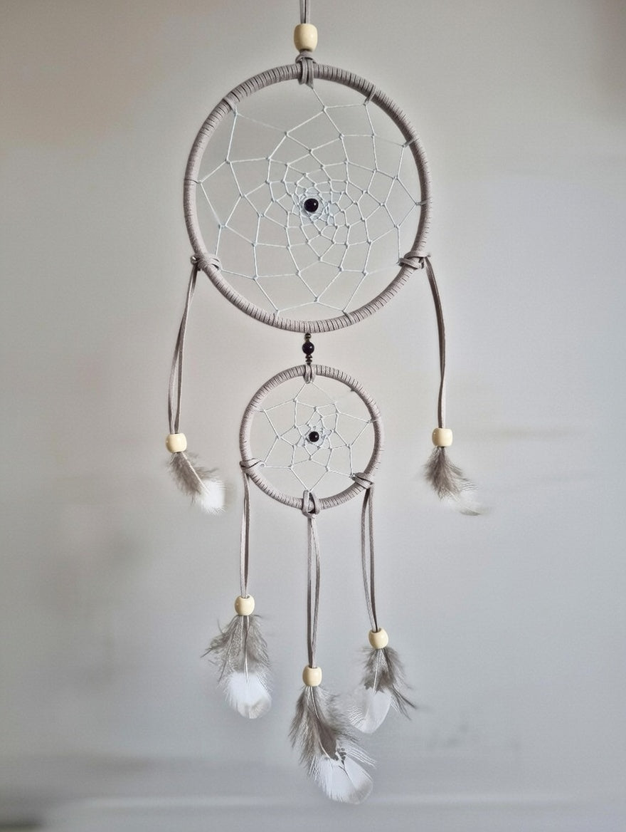 XBZ Handmade Dream Catcher, double gray design | XBZ