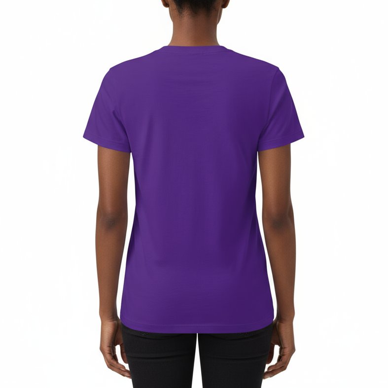 XBZ Logo women's softstyle t-shirt in purple, back view
